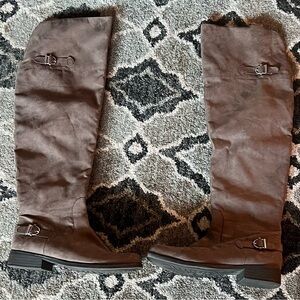 American Rag Womens Adarra Microsuede Over-The-Knee Boots Taupe 9.5M